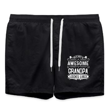 Father's Day Awesome Grandpa Looks Like - Swim Trunks - black - Front - AI Model Male 185 light (185cm)