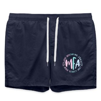 MFA Jede Berührung Zählt Medizinische - Badeshorts - French Navy - Vorne - AI Model Male 185 light (185cm)