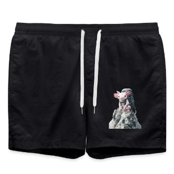 Axolotl - Badeshorts - Schwarz - Vorne - AI Model Male 185 light (185cm)