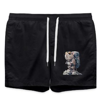 Meerschweinchen - Badeshorts - Schwarz - Vorne - AI Model Male 185 light (185cm)