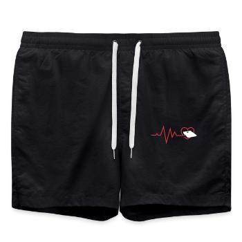 Cornhole Spieler Herzschlag Liebe - Badeshorts - Schwarz - Vorne - AI Model Male 185 light (185cm)