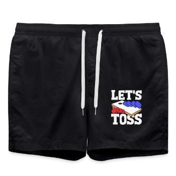 Cornhole Player Let’s Toss Jeu amusant - Short de bain - noir - Devant - AI Model Male 185 light (185cm)