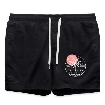 Palmen-Kreis - Badeshorts - Schwarz - Vorne - AI Model Male 185 light (185cm)