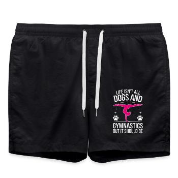 Turnen Spruch Hunde Lustiges Turnen Geschenk - Badeshorts - Schwarz - Vorne - AI Model Male 185 light (185cm)