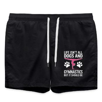 Turnen Spruch Hunde Lustiges Turnen Geschenk - Badeshorts - Schwarz - Vorne - AI Model Male 185 light (185cm)