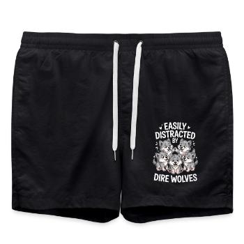 Direwolf Gifts for Wolf Lovers - Swim Trunks - black - Front - AI Model Male 185 light (185cm)