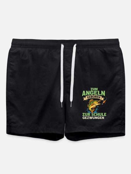 Zum Angeln geboren – Schulhumor für Kids - Badeshorts - Schwarz