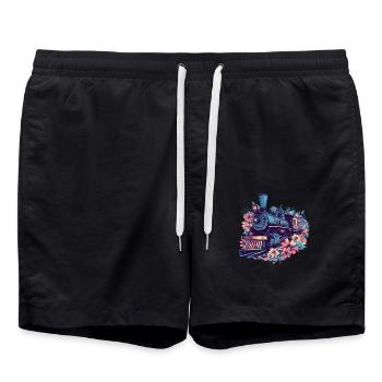 Blumen Zug Magie - Badeshorts - Schwarz - Vorne - AI Model Male 185 light (185cm)