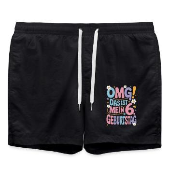 6. Geburtstag Mädchen Das Ist Mein 6. Geburtstag - Badeshorts - Schwarz - Vorne - AI Model Male 185 light (185cm)