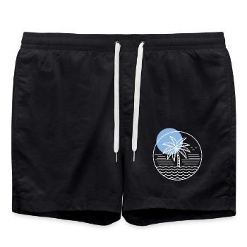 Palmen-Kreis - Badeshorts - Schwarz - Vorne - AI Model Male 185 light (185cm)