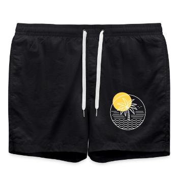 Palmen-Kreis - Badeshorts - Schwarz - Vorne - AI Model Male 185 light (185cm)