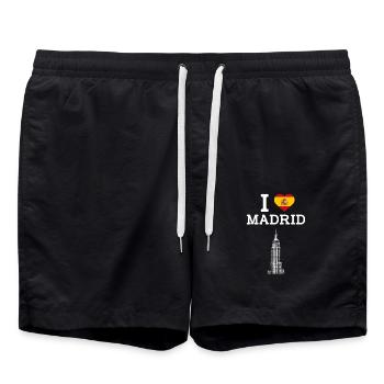 J’aime l’état de Madrid Cool Espagne Lover Coeur Drapeau - Short de bain - noir - Devant - AI Model Male 185 light (185cm)