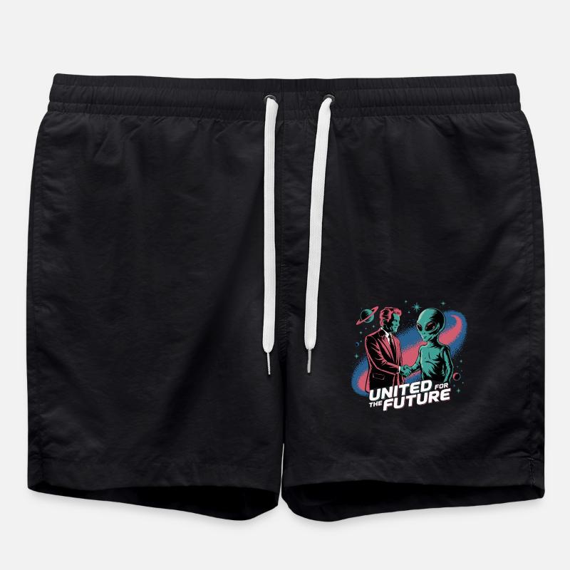 SHAKE HANDS FOR FUTURE - Swim Trunks - black