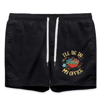 I'LL BE IN MY OFFICE - Swim Trunks - black - Front - AI Model Male 185 light (185cm)