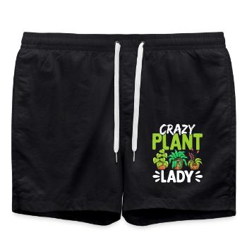 Crazy Plant Lady - Badeshorts - Schwarz - Vorne - AI Model Male 185 light (185cm)