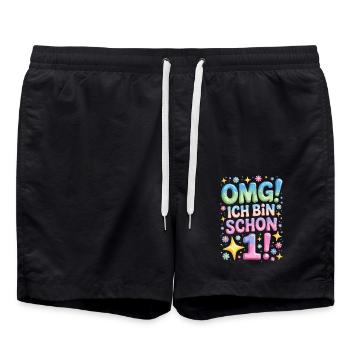 1. Geburtstag Mädchen OMG Ich Bin Schon 1 Jahr Alt - Badeshorts - Schwarz - Vorne - AI Model Male 185 light (185cm)