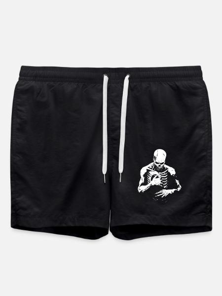 Zerfallender Zombie greift in Brustkorb - Badeshorts - Schwarz
