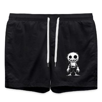 Gruseliger Cartoon-Zombie mit Smile - Badeshorts - Schwarz - Vorne - AI Model Male 185 light (185cm)