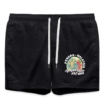 Penang Street Art George Town MalaysiaGraffiti - Swim Trunks - black - Front - AI Model Male 185 light (185cm)