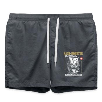 Schweizer Kult Shirt: Wahnsinn & Heimat - Badeshorts - Anthrazit - Vorne - AI Model Male 185 light (185cm)