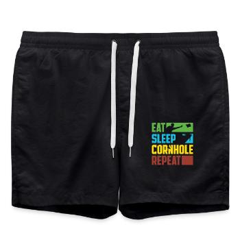 Manger Dormir Cornhole Joueur récurrent - Short de bain - noir - Devant - AI Model Male 185 light (185cm)