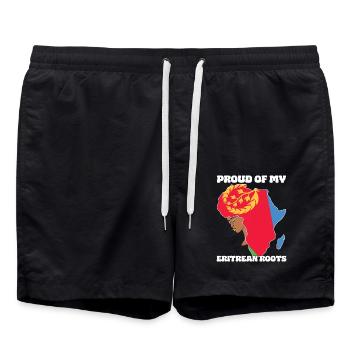 Proud of my Eritrean roots - Swim Trunks - black - Front - AI Model Male 185 light (185cm)