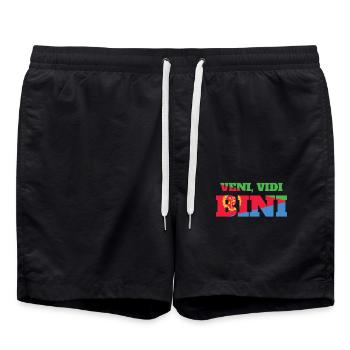 Eritrea Veni Vidi Bini Colorful - Swim Trunks - black - Front - AI Model Male 185 light (185cm)