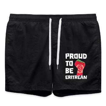 Proud to be Eritrean Statement - Swim Trunks - black - Front - AI Model Male 185 light (185cm)
