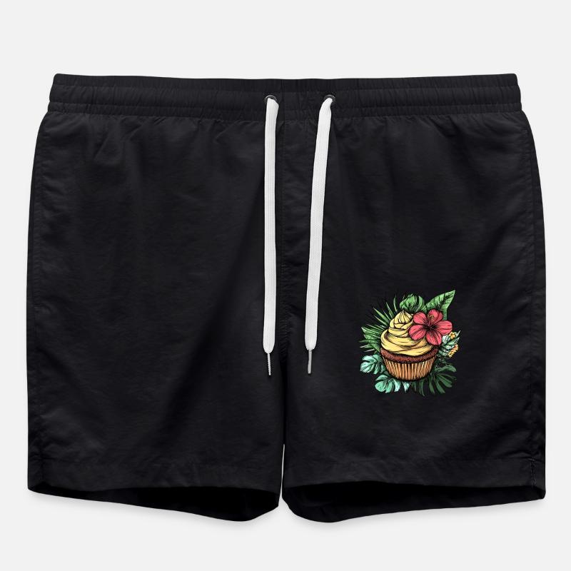 Tropical Cupcake - Swim Trunks - black