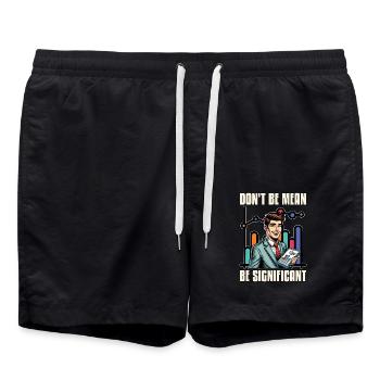 Statistician Don't Be Mean Be Data Analyst - Swim Trunks - black - Front - AI Model Male 185 light (185cm)