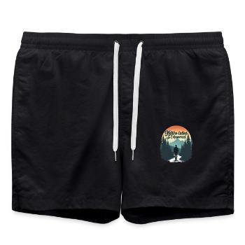 Nature appelée paysage de randonneur - Short de bain - noir - Devant - AI Model Male 185 light (185cm)
