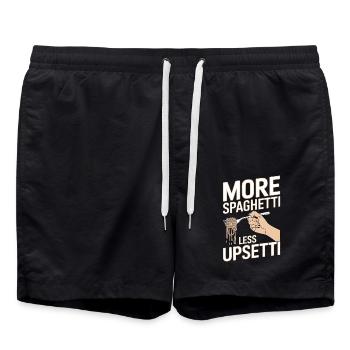 Plus de spaghettis moins d’upsetti - Short de bain - noir - Devant - AI Model Male 185 light (185cm)