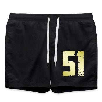 51 Nombre Vintage - Short de bain - noir - Devant - AI Model Male 185 light (185cm)