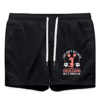 Cheerleading disant drôle Cheerleading cadeau - Short de bain - noir - Devant - AI Model Male 185 light (185cm)
