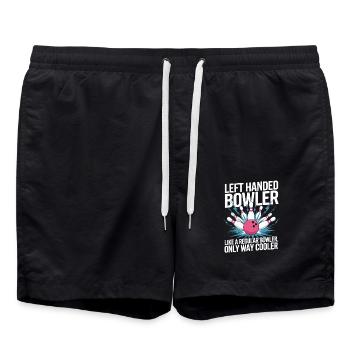 Linkshändiger Bowler Nur Viel Cooler - Badeshorts - Schwarz - Vorne - AI Model Male 185 light (185cm)