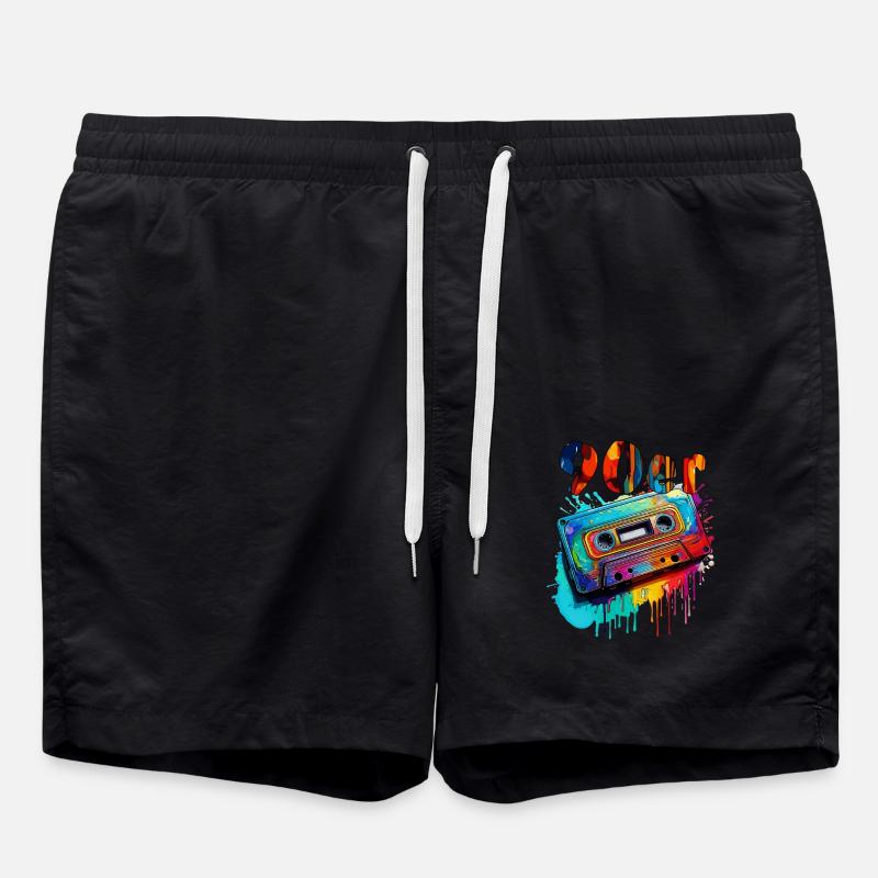 MUSIKKASETTE 90er - Badeshorts - Schwarz