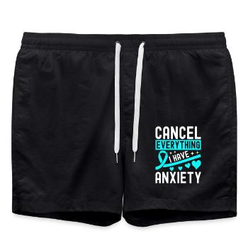 Anxiety disorder Anxiety disorder - Swim Trunks - black - Front - AI Model Male 185 light (185cm)
