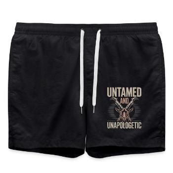 Markhor Lover Wildlife Animal Wild Goat Pakistan - Swim Trunks - black - Front - AI Model Male 185 light (185cm)