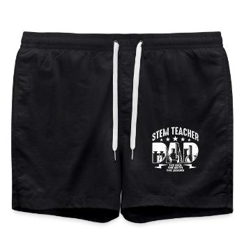 STEM Teacher Dad The Idol The Myth The Educator - Badeshorts - Schwarz - Vorne - AI Model Male 185 light (185cm)