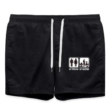 STEM Teacher My Problem My Solution Pictogram Mom - Badeshorts - Schwarz - Vorne - AI Model Male 185 light (185cm)