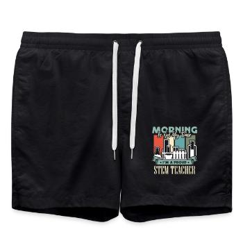 STEM Teacher Morning Is Not My Time STEM Education - Badeshorts - Schwarz - Vorne - AI Model Male 185 light (185cm)