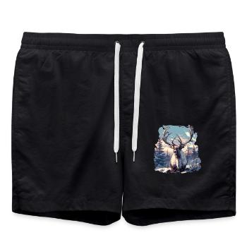 Rentiere Rentier - Badeshorts - Schwarz - Vorne - AI Model Male 185 light (185cm)