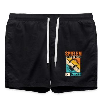 Spielen Ist Was Für Kinder Ich Zocke Gamer - Badeshorts - Schwarz - Vorne - AI Model Male 185 light (185cm)