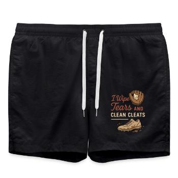 Baseball Mom Dugout Life Game Day Support Team Spi - Badeshorts - Schwarz - Vorne - AI Model Male 185 light (185cm)