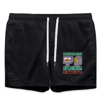 Statisticien Statistiquement parlant Analyse de données - Short de bain - noir - Devant - AI Model Male 185 light (185cm)