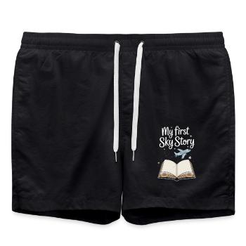 First time flying Travel Memory Sky - Swim Trunks - black - Front - AI Model Male 185 light (185cm)