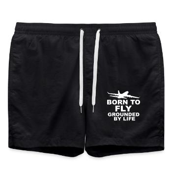 Born to fly - Swim Trunks - black - Front - AI Model Male 185 light (185cm)