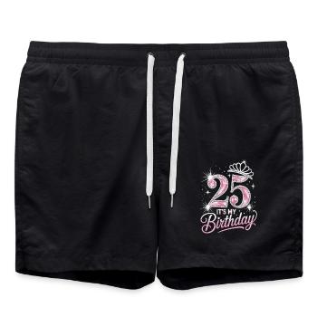 Couronne 25e anniversaire Glitter - Short de bain - noir - Devant - AI Model Male 185 light (185cm)