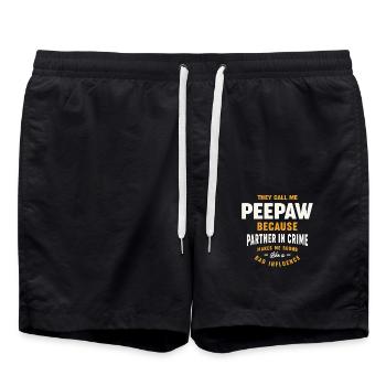 They Call Me Peepaw Funny Grandpa Dad - Swim Trunks - black - Front - AI Model Male 185 light (185cm)