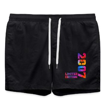 18 years old born in 2007 18th birthday boy girl - Swim Trunks - black - Front - AI Model Male 185 light (185cm)